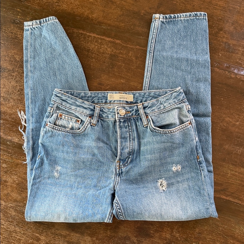 Topshop Moto Hayden Classic Blue Boyfriend Jeans